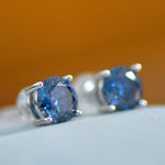 2 Carat Moissanite Four-Prong Platinum-Plated Earrings | Redblad 18K Solid Gold & Certified Diamond Earrings