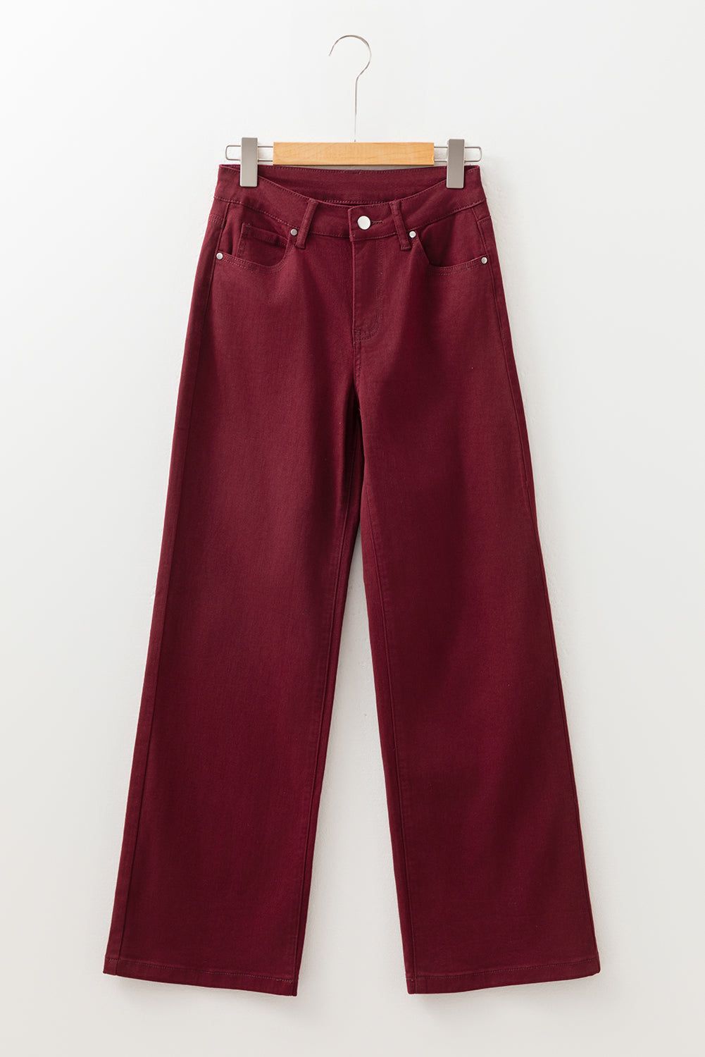 Jeans Café Larges, droits, taille haute unis,