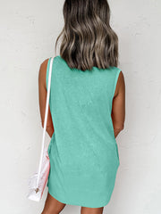 Mini robe Mini Wash Mineral Wash Vert de Mer avec Poches - Miniatuur