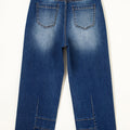 Sky Blue Chic Nahtdetail Raw Hem, Knöchellängt Jeans - Foto 4