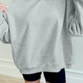 Grauer, einfarbiger Oversized Mock-Neck-Pullover - Foto 1