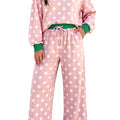 Khaki Polka Dot Contrast Trim mat laangärmege Uewen, Zuchschnouer-Shift-Boxen-Set - Foto 6