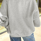Hellgrauer FOOTBALL GAMEDAY doppelseitiger bedruckter hochausgeschnittener reversibler Pullover - Thumbnail
