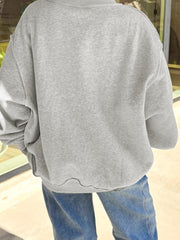 Hellgrauer FOOTBALL GAMEDAY doppelseitiger bedruckter hochausgeschnittener reversibler Pullover - Miniatuur