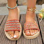 Studded Open Toe Flats Sandals