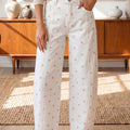 Blau maßgeschneiderte Polka-Dot-Print Casual Jeans – Damenmode Bild 4 - Foto 4