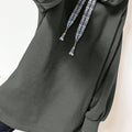 Felpa Tunica Ampia Ampia con Camicia Ampia con Fodera in Pile Blu Sporco - Foto 4