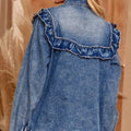 Camicia con bottoni con dettagli in denim vintage blu crepuscolo - Foto 2