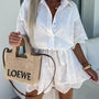 Eyelet Lace Button-Up Romper