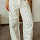 Beige Bühnen-Knoten-Taille-Gebloemde-Barrel-Leg-Jeans