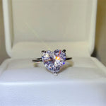 5 Carat 925 Sterling Silver Moissanite Heart Shape Ring | Redblad 18K Solid Gold & Certified Diamond Rings