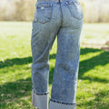 Ashleigh Blue Cuffed Straight Loose Jeans - Damesmode Afbeelding 2 - Foto 2