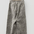 Brown Leopard Print Raw Hem Elastic Waist Loose Pull On Jeans - Damesmode Afbeelding 5 - Foto 5