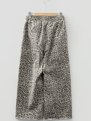 Brown Leopard Print Raw Hem Elastic Waist Loose Pull On Jeans - Damesmode Afbeelding 5 - Miniatuur