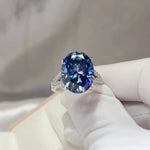 10 Carat Moissanite 925 Sterling Silver Ring | Redblad 18K Solid Gold & Certified Diamond Rings