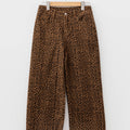 Brown Leopard Print Ruffled Hem Shift Jeans - Damesmode Afbeelding 5 - Foto 5