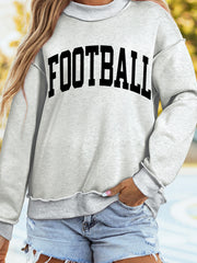 Hellgrauer FOOTBALL GAMEDAY doppelseitiger bedruckter hochausgeschnittener reversibler Pullover - Miniatuur