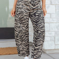 Graue Zebrastreifen-bedruckte breite Barrel-Jeans - Foto 2