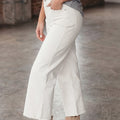 White Raw Hem Ankle-length Loose Jeans - Foto 2