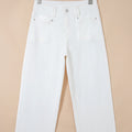 White Raw Hem Ankle-length Loose Jeans - Foto 6