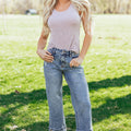 Ashleigh Blue Cuffed Straight Loose Jeans - Damesmode Afbeelding 6 - Foto 6