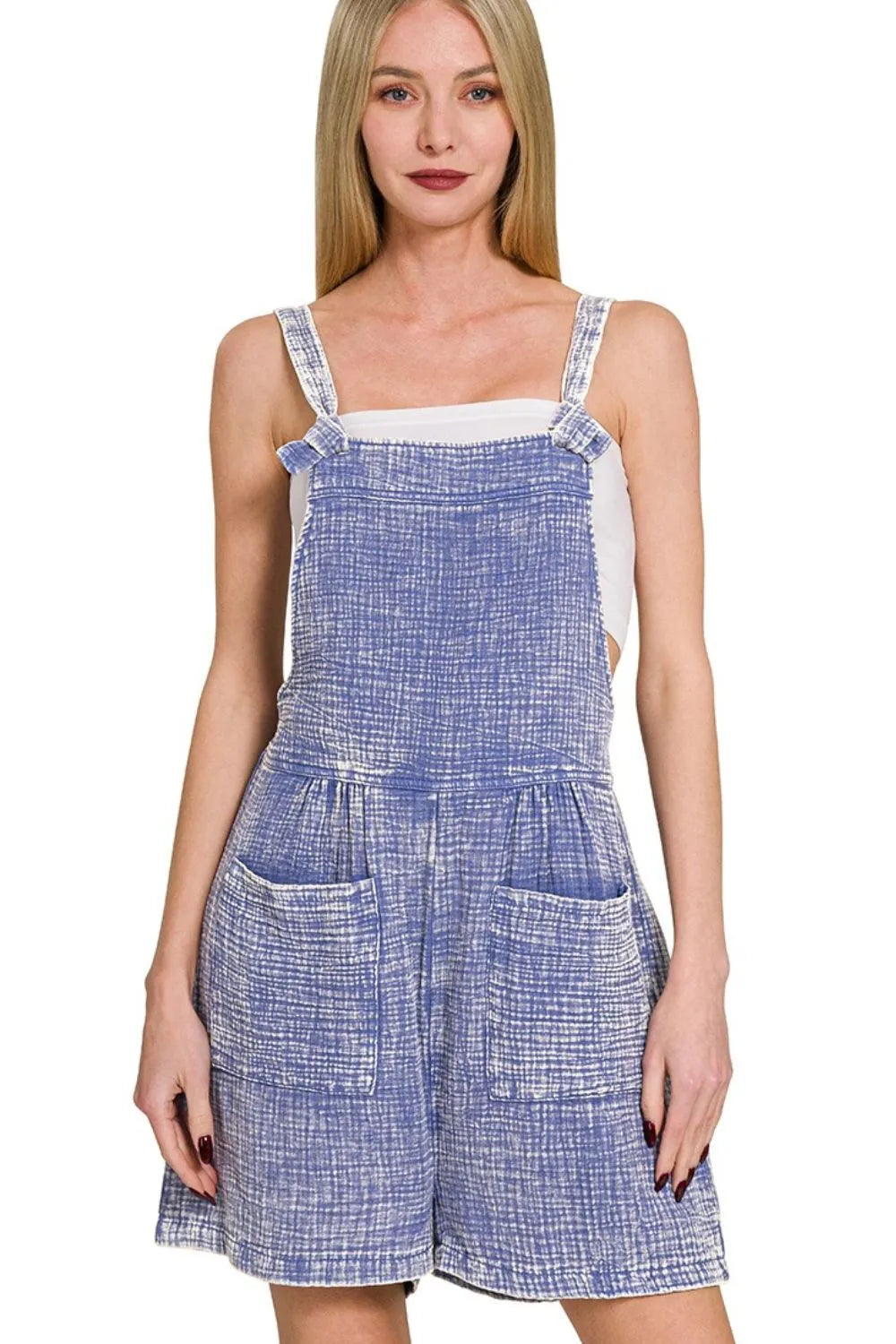 Zenana Woven Double Gauze Acid Washed Romper - Luxe Damesmode & Kleding Collectie | Redblad Nederland