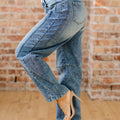 Dusk Blue Vintage Washed Seam Detail Shift Jeans - Foto 3