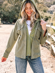 Laurel Green 2-in-1 Thermo-Strickjacke mit Textur-Struktur Kapuzenjacke - Miniatuur