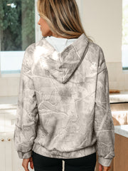 Grauer Camouflage Woodland Print Oversized Sport-Hoodie - Miniatuur