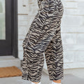 Graue Zebrastreifen-bedruckte breite Barrel-Jeans - Foto 4