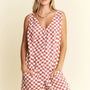 Jade By Jane Plus Size Back Tie Sleeveless Plaid Romper with Pockets