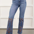 Ashleigh Blue Embroidered Flare Leg Jeans - Damesmode Afbeelding 1 - Foto 1