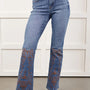 Jean Ashleigh Blue Brodé à jambes évasées
