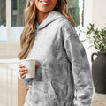 Gray Camouflage Woodland Print Oversized Sporty Hoodie - Foto 3