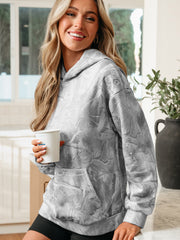 Grauer Camouflage Woodland Print Oversized Sport-Hoodie - Miniatuur