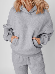 Ensemble de vêtements sportifs gris à coutures unis apparentes - Miniatuur