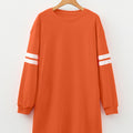 Black Varsity Contrast Banded Sleeve Shift Sweatshirt Dress - Damesmode Afbeelding 6 - Foto 6