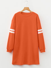 Schwarzes Varsity Contrast Banded Sleeve Shift-Sweatshirt-Kleid – Damesmode Afbeelding 6 - Miniatuur