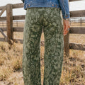 Pantaloni in jeans Harem con stampa paisley verde - Foto 2