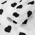 White Double Flap Pocket Heart Print Collar Zip Jacket - Foto 4