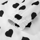 White Double Flap Pocket Heart Print Collar Zip Jacket - Thumbnail