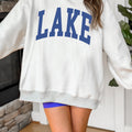 Hellgrauer Pullover mit Mock-Neck-Grafikdruck, drehbarer Pullover - Foto 2