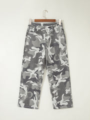 Jeans Shift en Coton Moulant Motif Camo vert - Miniatuur
