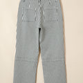 Black Stripe Patch Pocket High Waist Shift Denim Jeans - Damesmode Afbeelding 4 - Foto 4