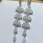 6 Carat Moissanite 925 Sterling Silver Bar Earrings | Redblad 18K Solid Gold & Certified Diamond Earrings