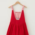Rennrotes Kunst-Zweiteiler-Gingham-Kontrast-Patchwork-Locker Mini-Kleid - Foto 3