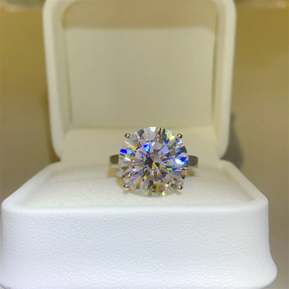 10 Carat Moissanite 925 Sterling Silver Ring | Redblad 18K Solid Gold & Certified Diamond Rings
