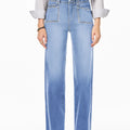 Dämmerungsblaue, locker, gerade beine, hoch geschnittene Jeans - Foto 5