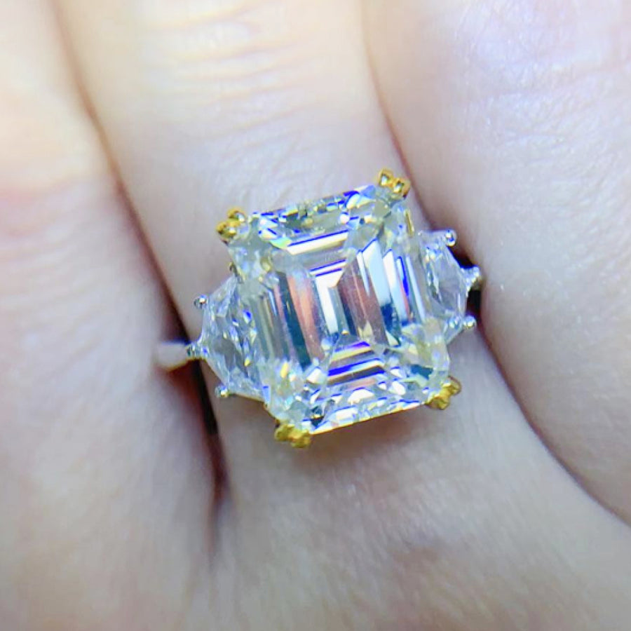 5 Carat Moissanite 925 Sterling Silver Ring | Redblad 18K Solid Gold & Certified Diamond Rings