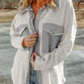 Black Contrast Flap Pockets Relaxed Shacket - Damesmode Afbeelding 6 - Foto 6